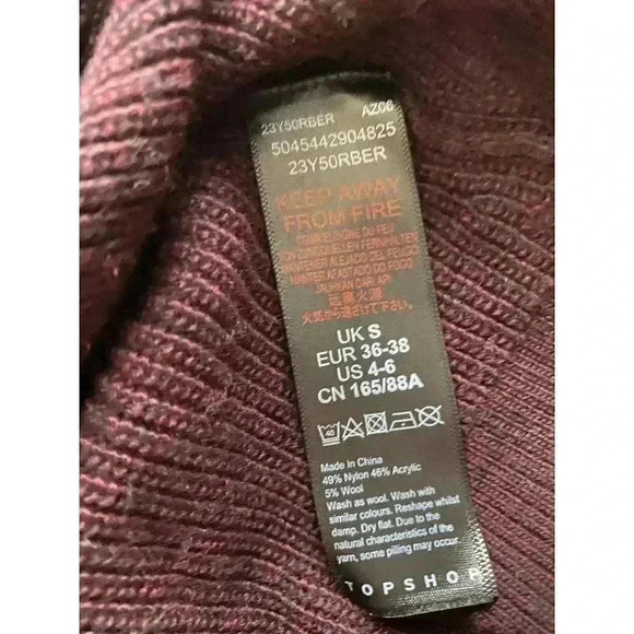 Topshop v-neck ribbed knit pullover sweater- - Picture 3 of 4